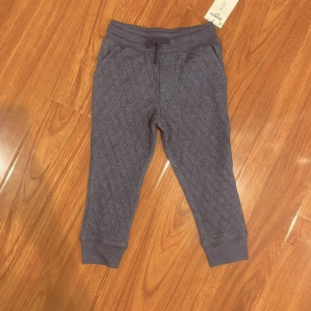 NWT TODDLER 2T OSHKOSH NAVY BLUE JOGGER PANTS QUILTED STYLE​​​​​​​